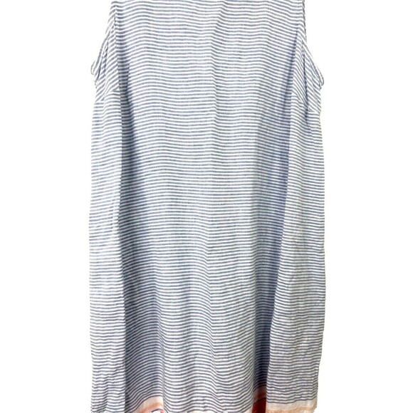J Jill Love Linen Stripe Sleeveless Button Organic Tank Dress MP Petite 1102R4 - Picture 5 of 12